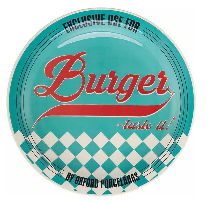Тарелка для гамбургеров OXFORD голубая D 260 мм артикул M02D-6780