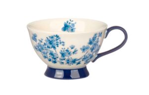 Чашка чайная KunstWerk Fiori 220 мл, слоновая кость, синий артикул 11705F03540-XB/03131368