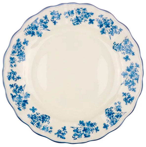 Тарелка KunstWerk Fiori D 230 мм, слоновая кость, синий артикул CT070F03540-XB/03015818