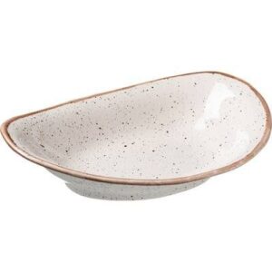 Салатник Борисовская Керамика «Пунто Бьянко»; 0,9л; H70, L315, B230мм, фарфор; белый, черный артикул ФРФ88807751