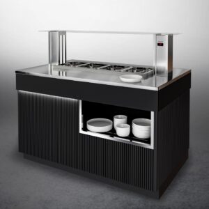 Шведский стол с мармитом для 2-х блюд Финист ШСм1175 пристенный