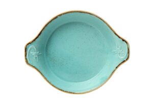 Форма для запекания Porland Seasons Turquoise d=21 см, h=5,5 см (длина c ручками 27 см) артикул 602928 бирюзовый