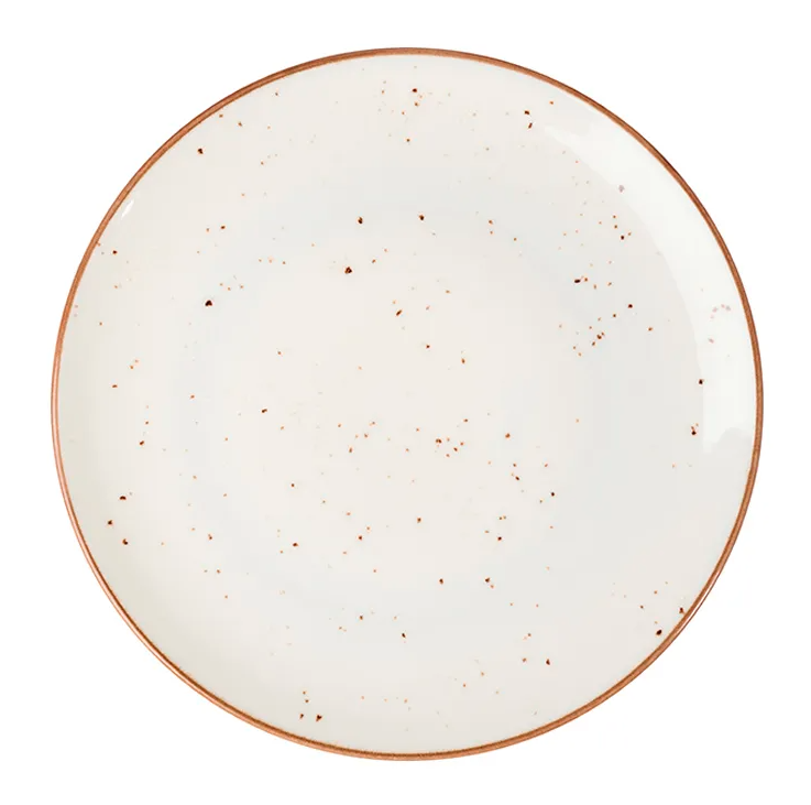 Тарелка KunstWerk Paris D 300 мм, белый,коричневый артикул ELG30DU