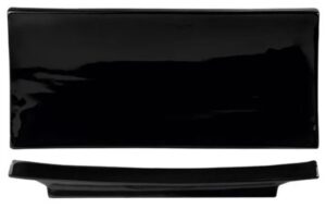 Блюдо для суши KunstWerk Paula черное H 28 мм, L 320 мм, B 140 мм артикул A2592W13