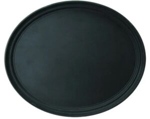 Поднос прорезиненный ProHotel 2900ct/gf/black 735х600 мм, овальный, фибергласс, черный артикул 4080610