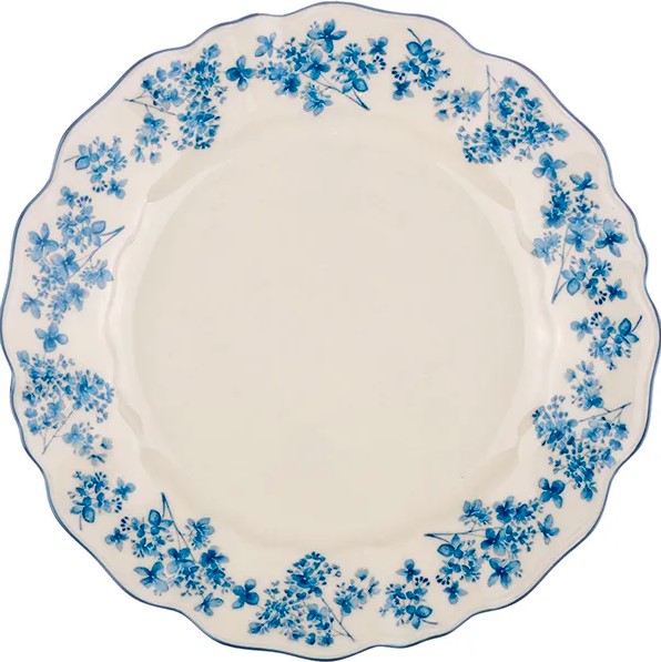 Тарелка KunstWerk Fiori D 270 мм, слоновая кость, синий артикул CT010F03540-XB/03015817