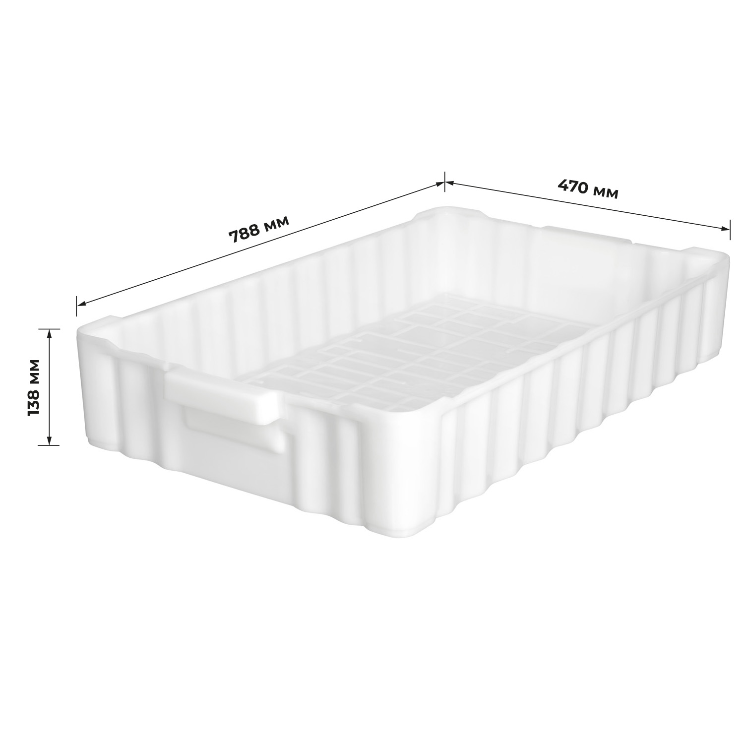 Ящик для рыбы Noname 788х470х138 мм, прямой, сплошной, -30°C /+60°C, белый (213) артикул 71472