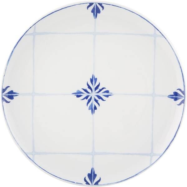 Тарелка Vista Alegre Тайлс для десерта; D 220, H 21мм, фарфор; белый, синий артикул 21128396