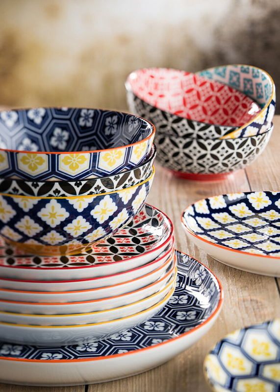 Тарелка Utopia Cadiz фарфор синий, оранжевый, D 200, H 25 мм артикул CT1064-000000-B01006