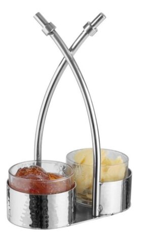 Емкость для закусок MACO SS-4454 2 емкости D 80 мм, L 215 мм артикул 415322