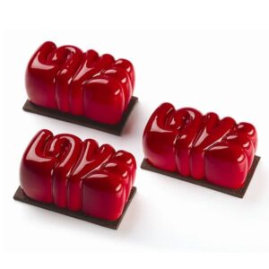 Форма кондитерская 3D PAVONI Pavoflex "LOVE" 90мл, L 300 мм,B 400 мм ( ячейка 80х43х36 мм) артикул PX4363S