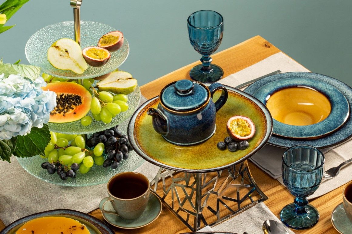 Чайная пара Corone Verde сине-зеленая 290 мл артикул фк0728