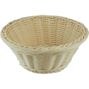 Корзина плетеная ProHotel 2001/B-01 D 190 мм, H 75 мм, полиротанг, бежевый артикул 4080350