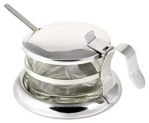 Сахарница/пармезанница MVQ 364030 с ложкой металл + стекло артикул 11394