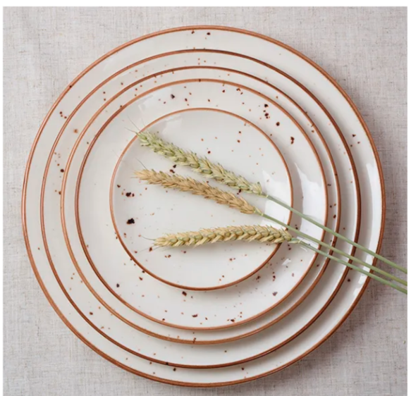 Тарелка KunstWerk Paris D 300 мм, белый,коричневый артикул ELG30DU