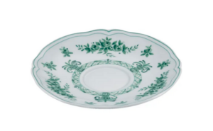 Блюдце Le CoQ Neos Anthiros D 150 мм, H 20 мм, белый, зеленый артикул LNAN032VD155150