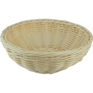 Корзина плетеная ProHotel 2103/B-01 D 180 мм, H 60 мм, полиротанг, бежевый артикул 4080354