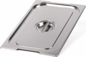 Крышка к гастроемкостям Luxstahl GN 1/1 нерж. сталь, с ручками и отверстием для ручек (811-L) артикул га035