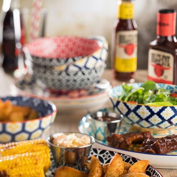 Тарелка Utopia Cadiz фарфор синий, оранжевый, D 200, H 25 мм артикул CT1064-000000-B01006