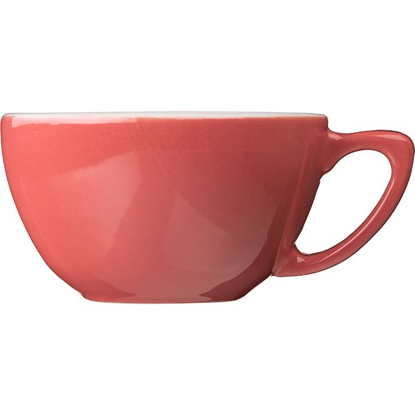 Чашка кофейная Doppio Пур-Амор фарфор 300мл D110/60, H65, L140мм, кораллов., белый артикул 11.23.1.1/coral