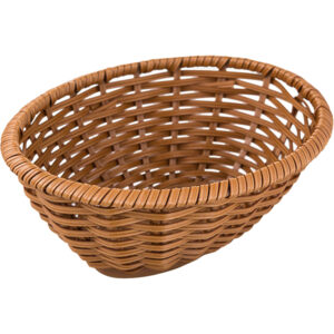 Корзина плетеная ProHotel 9004/E02 230х185х80 мм, овальная, полиротанг, коричневый артикул 4081277