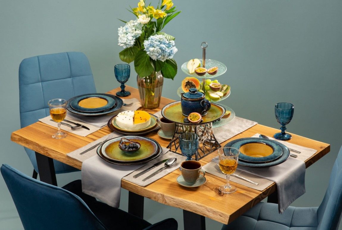 Чайная пара Corone Verde сине-зеленая 290 мл артикул фк0728