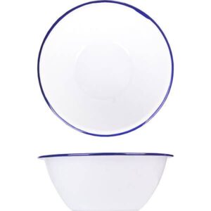 Салатник ProHotel 221/15 500 мл, D 150 мм, H 55 мм, эмалированный, белый/синий артикул 3031957