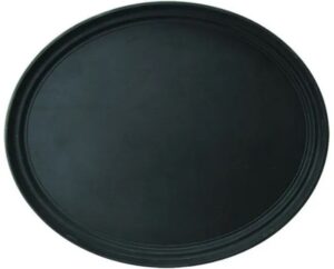 Поднос прорезиненный ProHotel 2700ct/sp/black 685х560 мм, овальный, пластик, черный артикул 4080647
