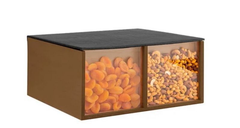 Емкость для закусок APS Toast Box H 160 мм, L 360 мм, B 335 мм коричневая артикул 11714