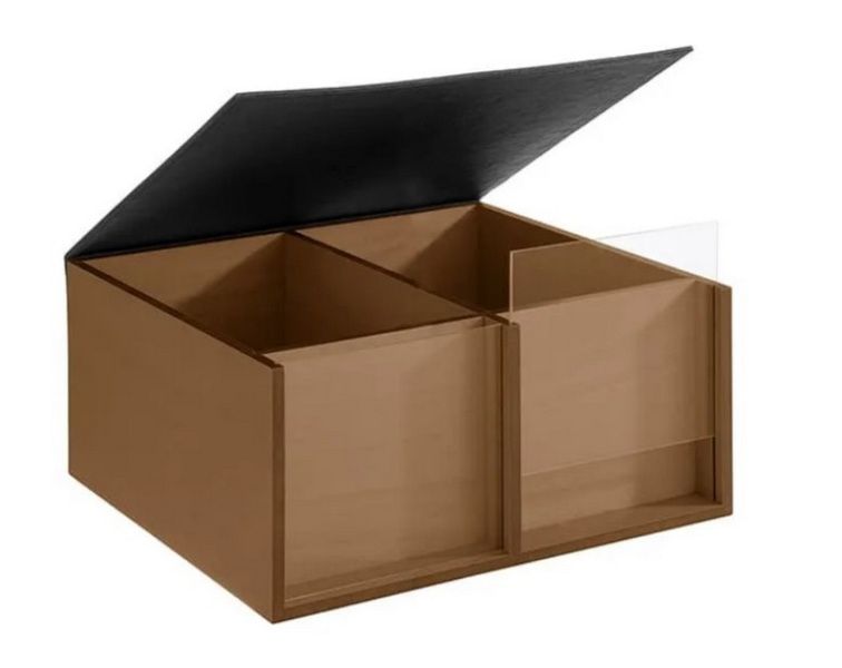 Емкость для закусок APS Toast Box H 160 мм, L 360 мм, B 335 мм коричневая артикул 11714