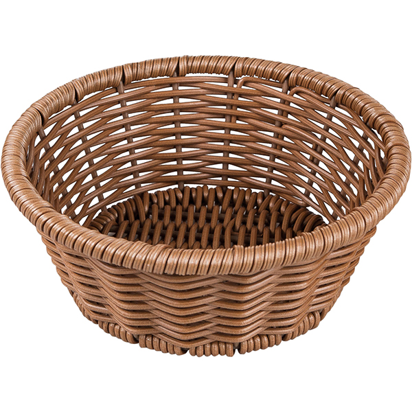 Корзина плетеная ProHotel 9014/B30B D 200/80 мм, H 80 мм, полиротанг, коричневый артикул 4081286