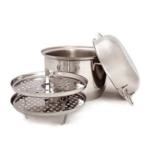 Кастрюля AMET Классика-Прима 5 л, Ø220 мм с ТРС для варки мантов с двумя вставками артикул 1с2341