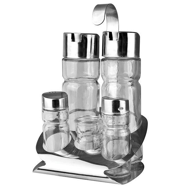Набор для специй ProHotel BF-5301 для масла и уксуса, солонка, перечница, стакан для зубочисток артикул 3172181