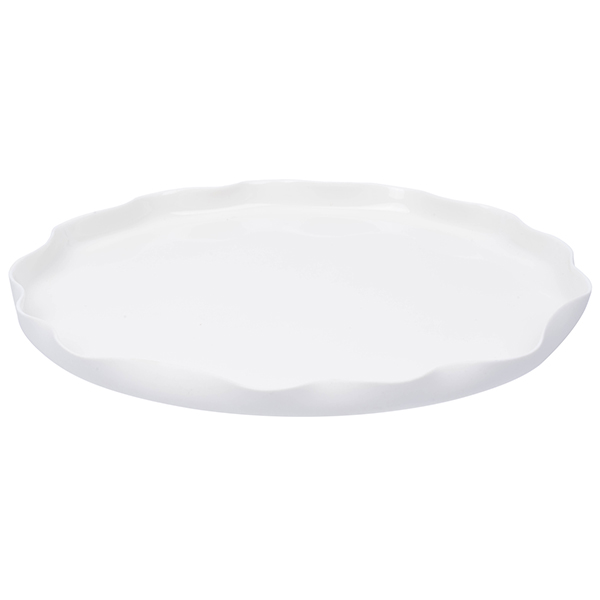 Тарелка Royal Charm Wave D 270 мм, H 20 мм, с бортом, фарфор, белый артикул 3015736 / ZH461-Y150