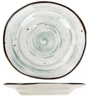 Блюдце KunstWerk Pastoral зеленый D 140 мм, H 12 мм артикул P7139609-D-SH115
