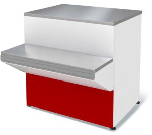 Прилавок Марихолодмаш Илеть NEW расчетно-кассовый неохлаждаемый (красный)