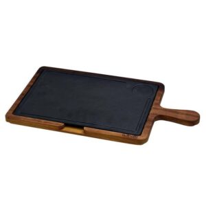 Доска для подачи LAVA 330х220 мм с чугунной вставкой ручка из дерева артикул LVHRC HP 2233 AS 266