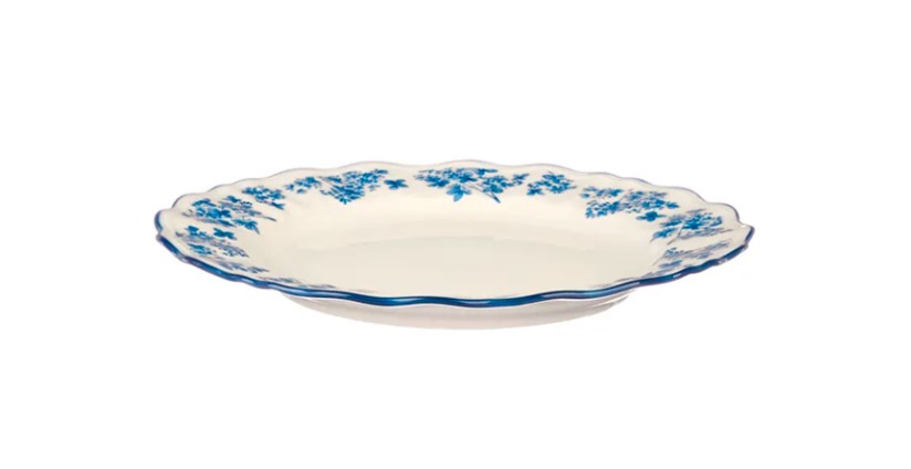 Тарелка KunstWerk Fiori D 230 мм, слоновая кость, синий артикул CT070F03540-XB/03015818