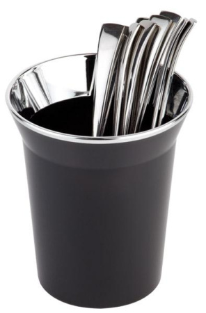 Подставка для столовых приборов APS D 130 мм, H 150 мм, черная артикул 00026