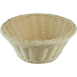 Корзина плетеная ProHotel 2002/B-01 D 210 мм, H 75 мм, полиротанг, бежевый артикул 4080351