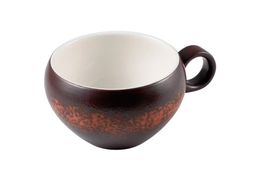 Чашка чайная Le CoQ Estia 240 мл, D 105 мм, L 135 мм, H 65 мм, коричневый, белый артикул LEST019RG154024