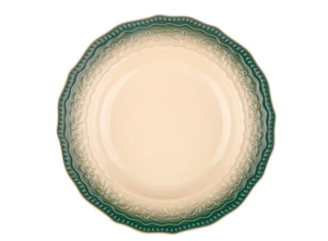 Тарелка глубокая KunstWerk Euphoria 250 мл, D 220 мм, H 30 мм, бежевый, зеленый артикул 17739F-XG/03015808