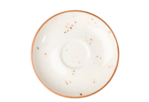 Блюдце KunstWerk Paris D 120 мм, белый, коричневый артикул LN01KT