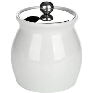 Банка с крышкой APS фарфор, сталь нерж., белый, 0,8 л, D 13, H 15,5 см артикул 83311