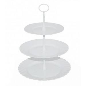 Этажерка стеклянная Arcoroc Trianon d19/24/27 см 3-х ярусная артикул 80101