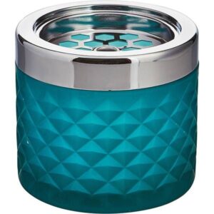Пепельница APS стекло, металл, бирюз., D 95, H 80 мм артикул 00584
