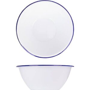Салатник ProHotel 221/17 900 мл, D 170 мм, H 65 мм, эмалированный, белый/синий артикул 3031958