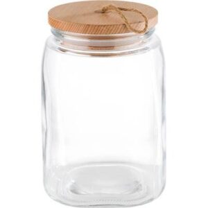 Банка для сыпучих продуктов APS Woody 2500 мл, H 215 мм, L 140 мм, B 140 мм артикул 82257