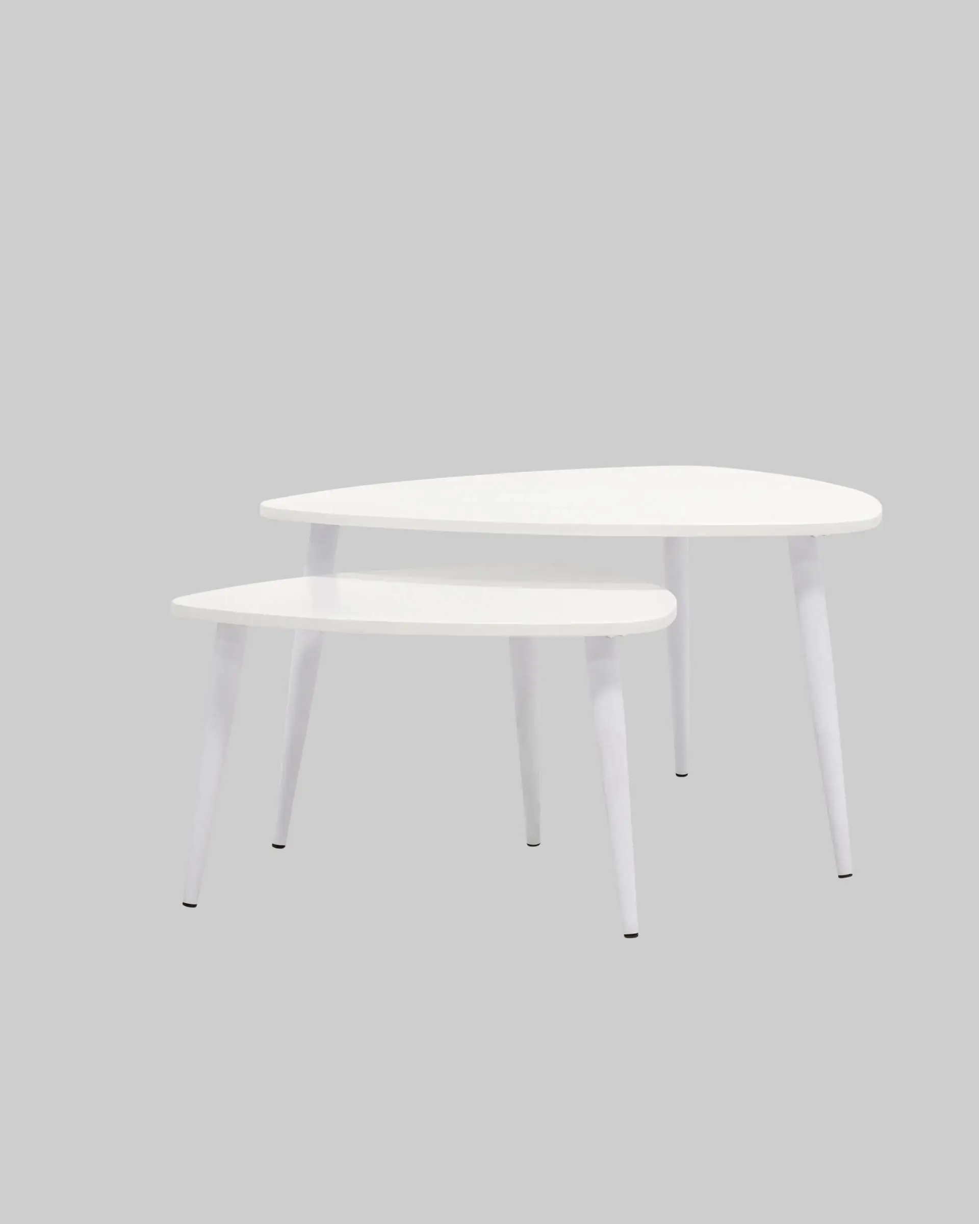 Набор журнальных столиков белых Агата 80 и 60 см