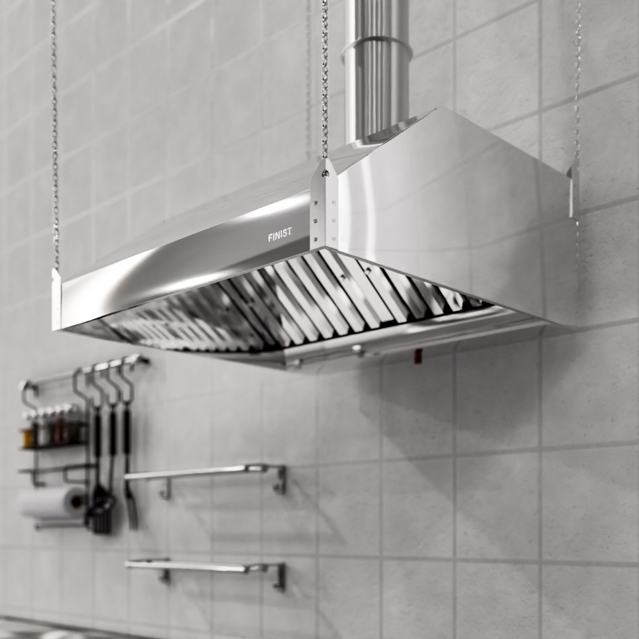 Зонт вытяжной нержавеющий Финист ЗВН-03 (2200х500х400)